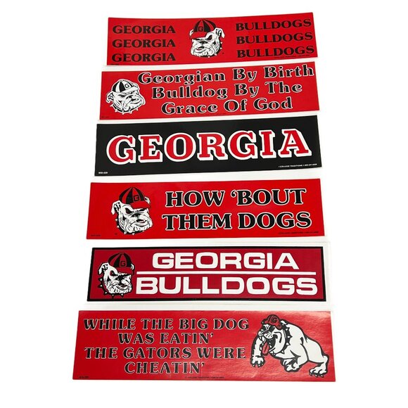6 Vintage Georgia Bulldogs bumper stickers Decals - Picture 1 of 3